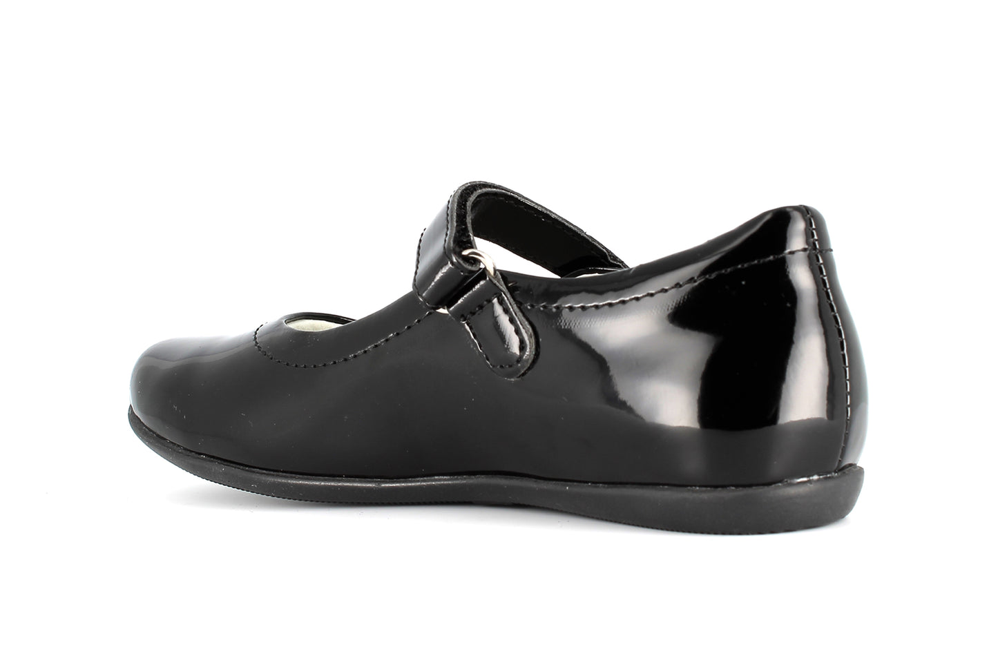 Zura Black Patent Leather Ballet Flat Girls School Shoe